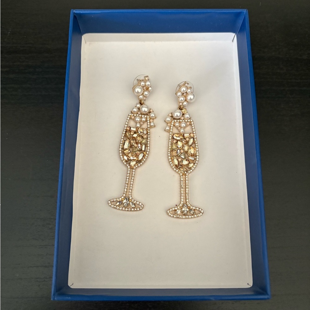 BaubleBar Champagne Toast Earrings Bridal Bride Shower NYE party bubbly brunch